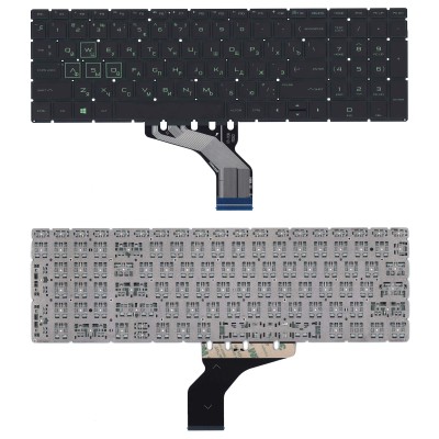 Клавиатура для HP 15-CS с зеленой подсветкой p/n: NSK-XN1LN