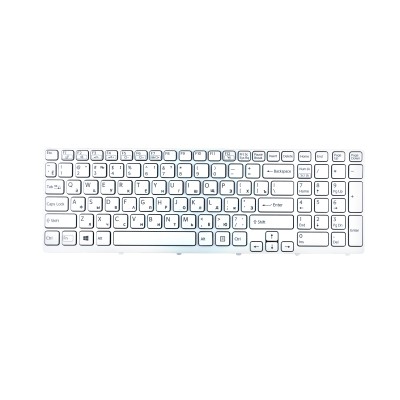 Клавиатура для ноутбука Sony SVE17 Белая с рамкой с подсветкой p/n: 149151211, 9Z.N6CBW.G0R