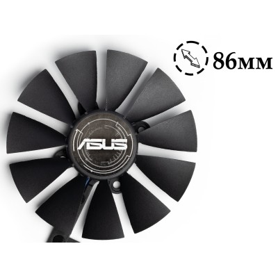 Вентилятор для видеокарты Asus Dual/Asus Expedition (4Pin папа + 4Pin папа ; ⌀ 86мм ; S 28мм ; T129215BU\T129)