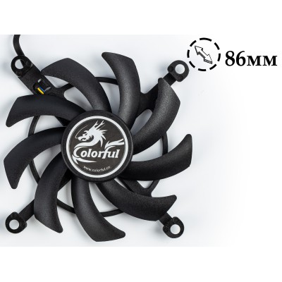 Вентилятор для видеокарты Colorful-RTX2 (3Pin мама + 4Pin папа ; ⌀ 86мм) Colorful-RTX2