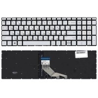 Клавиатура для HP 15-DB 250 G7 Серебро с подсветкой p/n: 9Z.NEZBQ.H0R AEX38700010 L30529-251