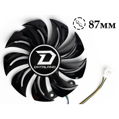 Вентилятор для видеокарты PowerColor Red Devil RX470 (4pin папа + 3Pin мама ; ⌀ 87мм)