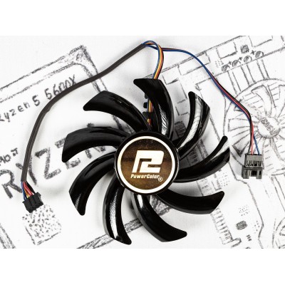 Вентилятор для видеокарты PowerColor RX 5700 ⌀85мм S 40mm T129215SU №2