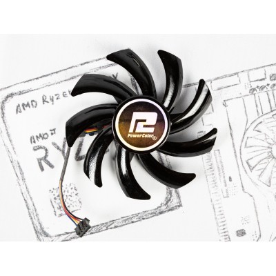 Вентилятор для видеокарты PowerColor RX 5700 ⌀85мм S 40mm T129215SU №2