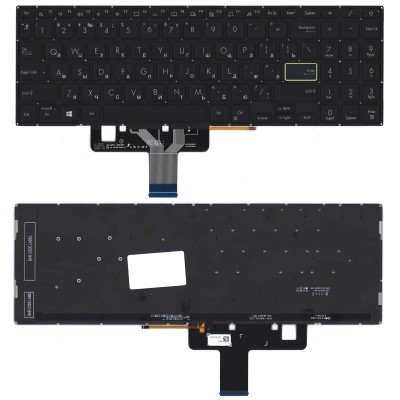 Клавиатура для ноутбука Asus Vivobook S533/Asus Vivobook S533E/Asus Vivobook S533EA/Asus Vivobook S533F/Asus Vivobook S533FA черная с подсветкой p/n: NSK-W45SB 01, 9Z.NG060M801, 0KNB0-F124US00
