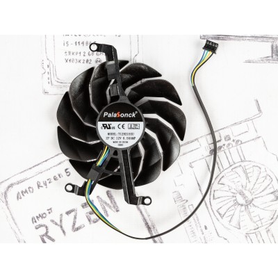Вентилятор для видеокарты GALAX RTX 3060/GALAX RTX 3070/GALAX RTX 3080/GALAX RTX 3090 Ti METALTOP ⌀88мм | №3
