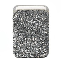 Картхолдер футляр для карт (титановый белый) - POSH SHINE россыпь кристаллов SafeMag
