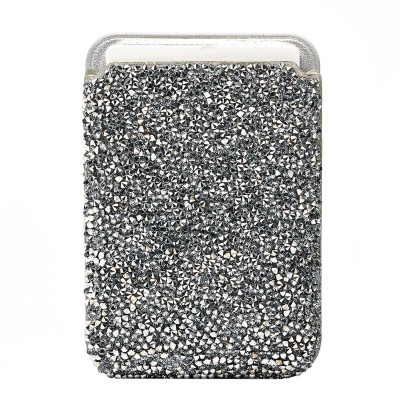 Картхолдер футляр для карт (титановый белый) - POSH SHINE россыпь кристаллов SafeMag