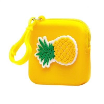 Универсальный чехол-кошелек силиконовый детский (ананас) (желтый)
