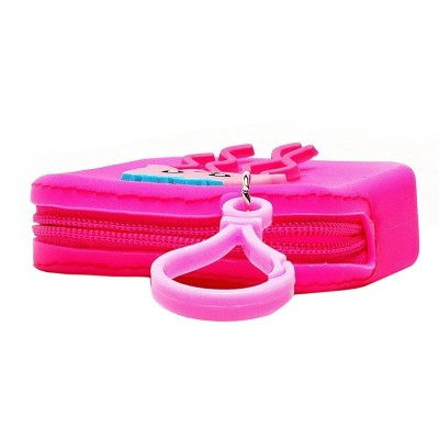 Универсальный чехол-кошелек силиконовый детский (медуза) (розовый)