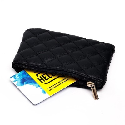 Универсальный чехол-кошелек экокожа 12x8см (черный)