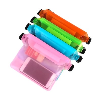 Чехол водонепроницаемый поясной 210x170 мм (розовый) - WPC004