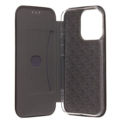 Чехол-книжка для Apple iPhone 15 Pro (открытие вбок) (черный) - BC002