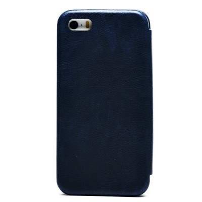 Чехол-книжка для Apple iPhone 5 (синий) открытие вбок - BC002