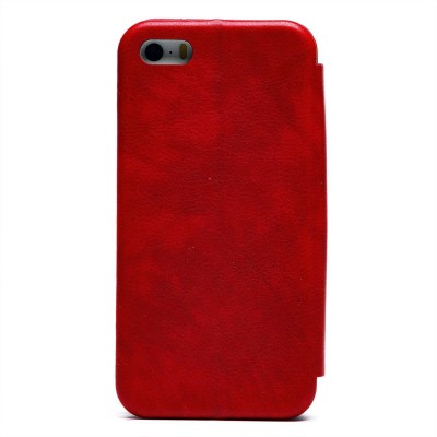 Чехол-книжка для Apple iPhone 5 (красный) открытие вбок - BC002