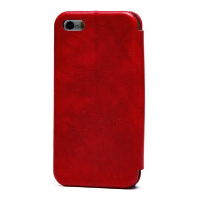 Чехол-книжка для Apple iPhone 5 (красный) открытие вбок - BC002