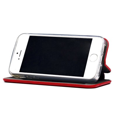 Чехол-книжка для Apple iPhone 5 (красный) открытие вбок - BC002