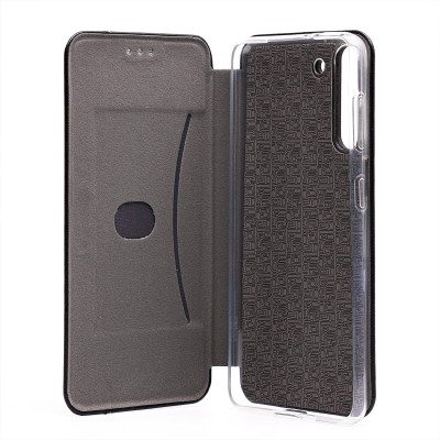 Чехол-книжка для Samsung G991 Galaxy S21 открытие вбок (черный) - BC002