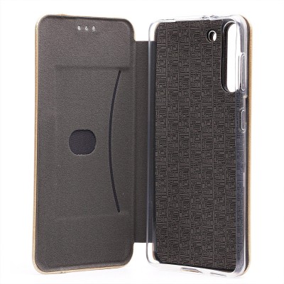 Чехол-книжка для Samsung G991 Galaxy S21 открытие вбок (золотой) - BC002