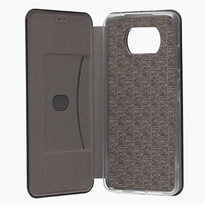 Чехол-книжка для Xiaomi Poco X3 Pro открытие вбок (черный) - BC002