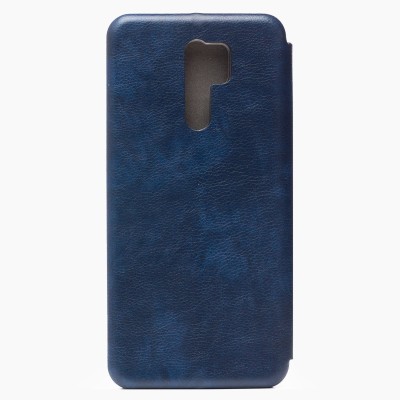 Чехол-книжка для Xiaomi Redmi 9 (синий) открытие вбок - BC002