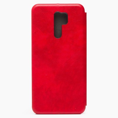 Чехол-книжка для Xiaomi Redmi 9 (красный) открытие вбок - BC002