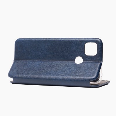 Чехол-книжка для Xiaomi Redmi 9C (синий) открытие вбок - BC002