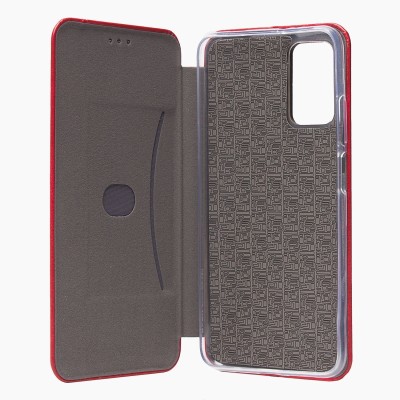 Чехол-книжка для Xiaomi Redmi 9T (красный) открытие вбок - BC002