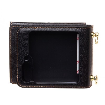 Чехол-накладка для Samsung Galaxy Flip 5 (черный) - FLIP экокожа с ремешком Чехол-накладка для Samsung Galaxy Flip 5 (черный) - FLIP экокожа с ремешком