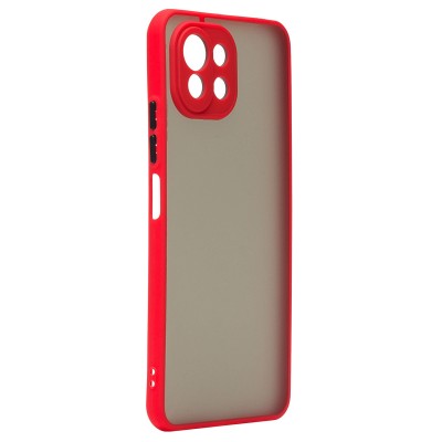 Чехол-накладка для Xiaomi Mi 11 Lite (красный/черный) - PC041
