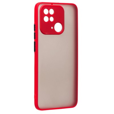 Чехол-накладка для Xiaomi Redmi 10C (красный/черный) - PC041