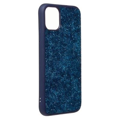 Чехол-накладка для Apple iPhone 11 россыпь кристаллов (ледяной синий) - PC071 POSH SHINE
