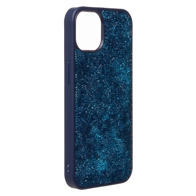 Чехол-накладка для Apple iPhone 13 россыпь кристаллов (ледяной синий) - PC071 POSH SHINE