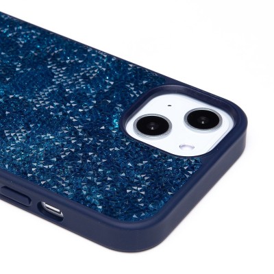 Чехол-накладка для Apple iPhone 13 россыпь кристаллов (ледяной синий) - PC071 POSH SHINE