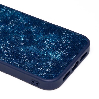 Чехол-накладка для Apple iPhone 13 россыпь кристаллов (ледяной синий) - PC071 POSH SHINE