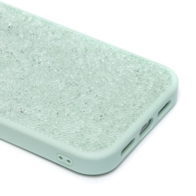Чехол-накладка для Apple iPhone 13 россыпь кристаллов (ледяной мятный) - PC071 POSH SHINE