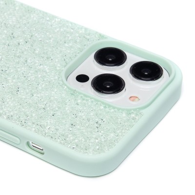 Чехол-накладка для Apple iPhone 14 Pro Max россыпь кристаллов (ледяной мятный) - PC071 POSH SHINE Чехол-накладка для Apple iPhone 14 Pro Max россыпь кристаллов (ледяной мятный) - PC071 POSH SHINE