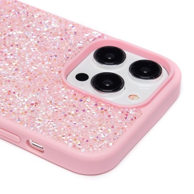 Чехол-накладка для Apple iPhone 14 Pro Max россыпь кристаллов (розовый) - PC071 POSH SHINE