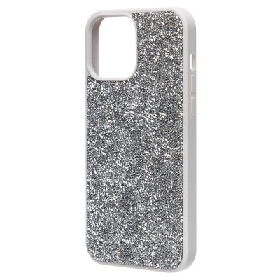 Чехол-накладка для Apple iPhone 14 Pro Max россыпь кристаллов (серебяный) - PC071 POSH SHINE