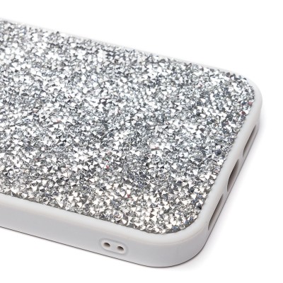 Чехол-накладка для Apple iPhone 14 Pro Max россыпь кристаллов (серебяный) - PC071 POSH SHINE
