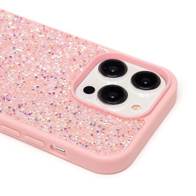 Чехол-накладка для Apple iPhone 14 Pro россыпь кристаллов (розовый) - PC071 POSH SHINE