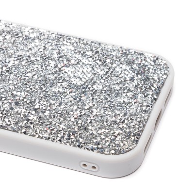 Чехол-накладка для Apple iPhone 14 Pro россыпь кристаллов (серебяный) - PC071 POSH SHINE