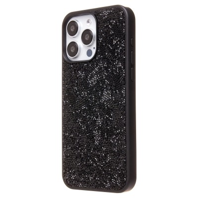 Чехол-накладка для Apple iPhone 15 Pro Max россыпь кристаллов (черный) - PC071 POSH SHINE
