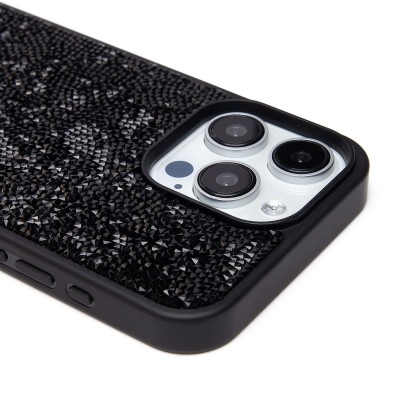 Чехол-накладка для Apple iPhone 15 Pro Max россыпь кристаллов (черный) - PC071 POSH SHINE