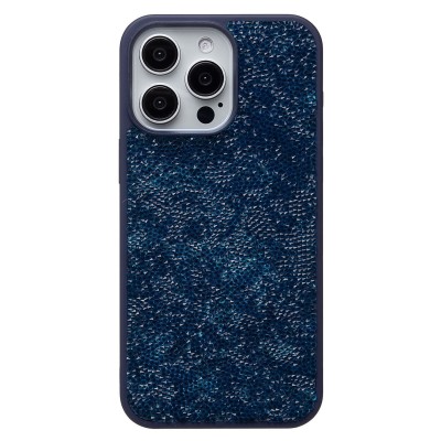Чехол-накладка для Apple iPhone 15 Pro Max россыпь кристаллов (ледяной синий) - PC071 POSH SHINE