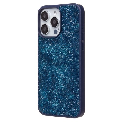 Чехол-накладка для Apple iPhone 15 Pro Max россыпь кристаллов (ледяной синий) - PC071 POSH SHINE