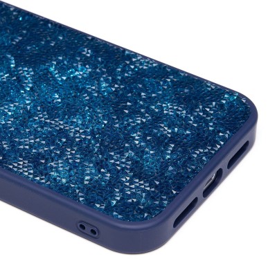 Чехол-накладка для Apple iPhone 15 Pro Max россыпь кристаллов (ледяной синий) - PC071 POSH SHINE