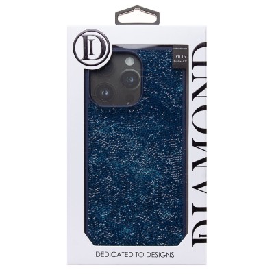 Чехол-накладка для Apple iPhone 15 Pro Max россыпь кристаллов (ледяной синий) - PC071 POSH SHINE