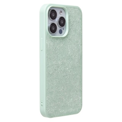 Чехол-накладка для Apple iPhone 15 Pro Max россыпь кристаллов (ледяной мятный) - PC071 POSH SHINE