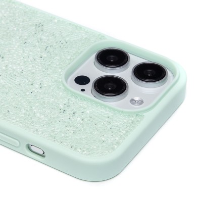 Чехол-накладка для Apple iPhone 15 Pro Max россыпь кристаллов (ледяной мятный) - PC071 POSH SHINE